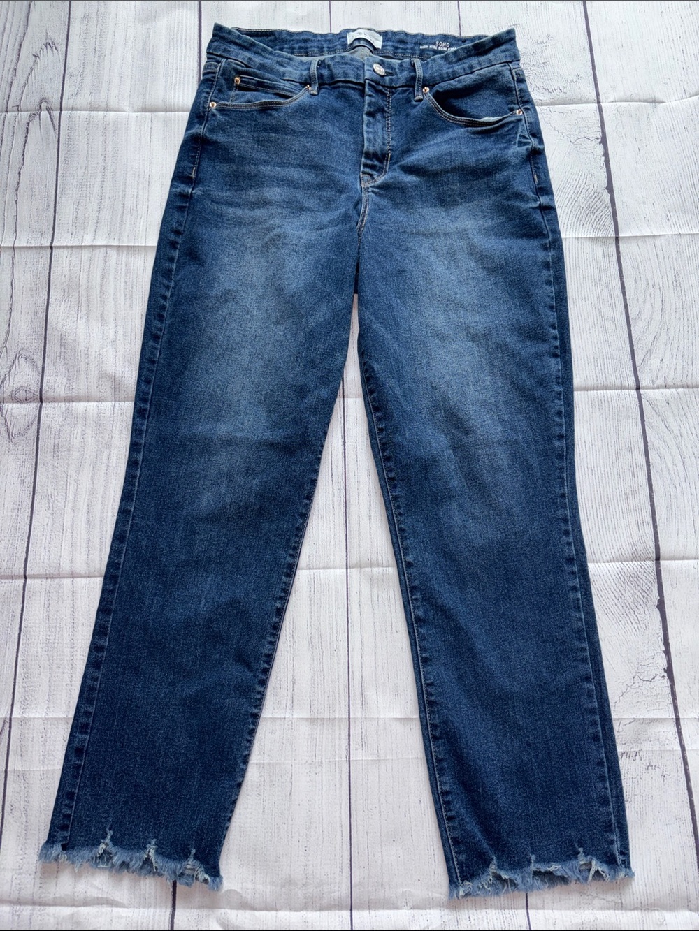 Nicole Miller SOHO High-Rise Slim Straight Jeans - Dark Blue Size 12 - Picture 10 of 13